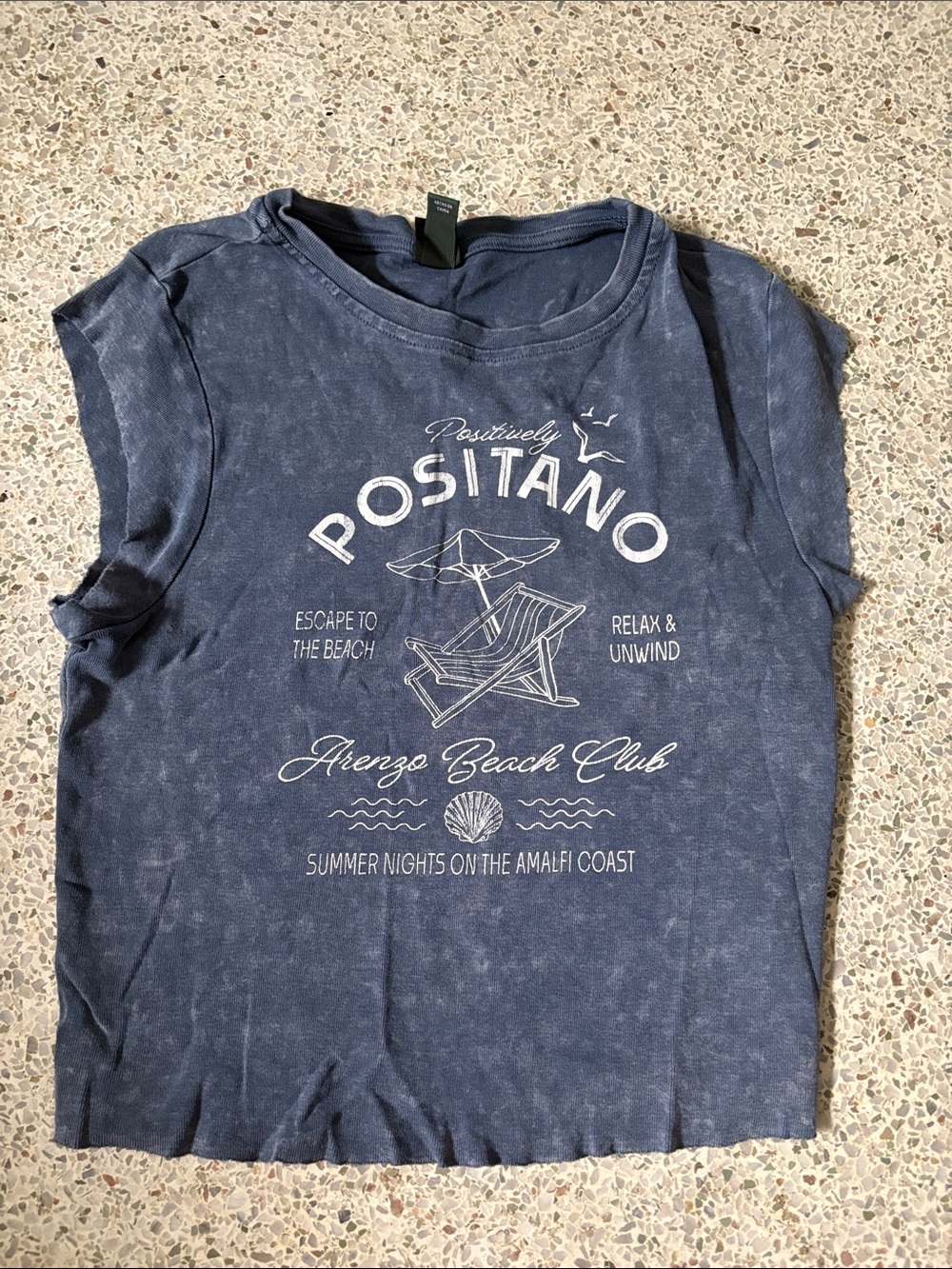 wild fable Positano Graphic Tank - Faded Blue
